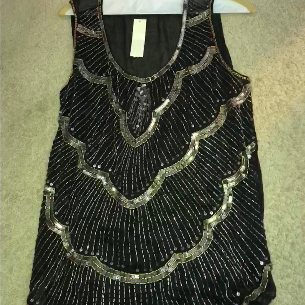Sabine sequined sheer top.